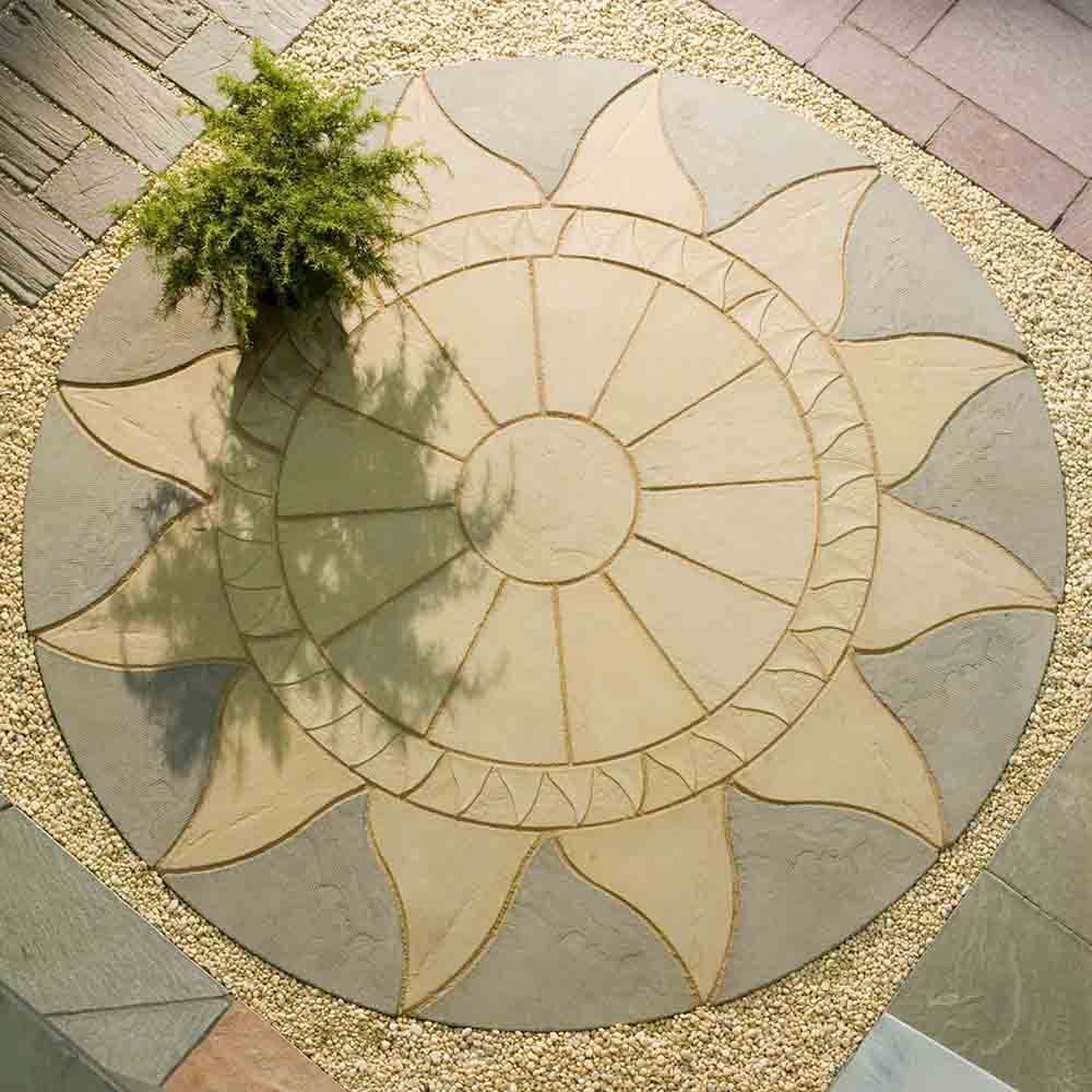 Bowland Stone Sun Circle Patio Kit 2.56m² - Antique Grey